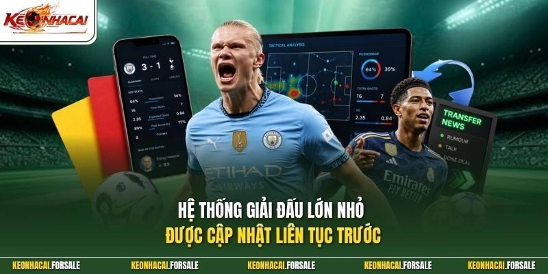 Hệ thống giải đấu lớn nhỏ được cập nhật liên tục